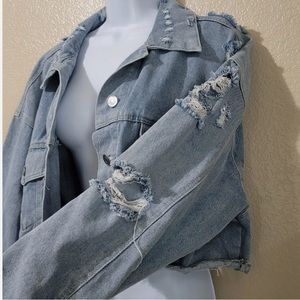 VICI collection cropped denim jacket